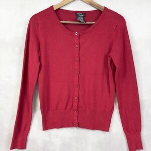 Teenage Runaway Womens‎ Cardigan M Red Glitter Rose Knit Indie Alt Fairy Grunge